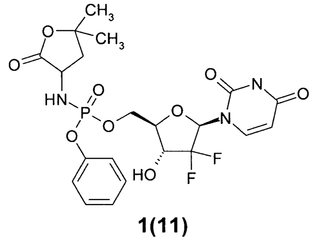 Замещенные (2r,3r,5r)-3-гидрокси-(5-пиримидин-1-ил)тетрагидрофуран-2-илметил арил фосфорамидаты (патент 2553996)