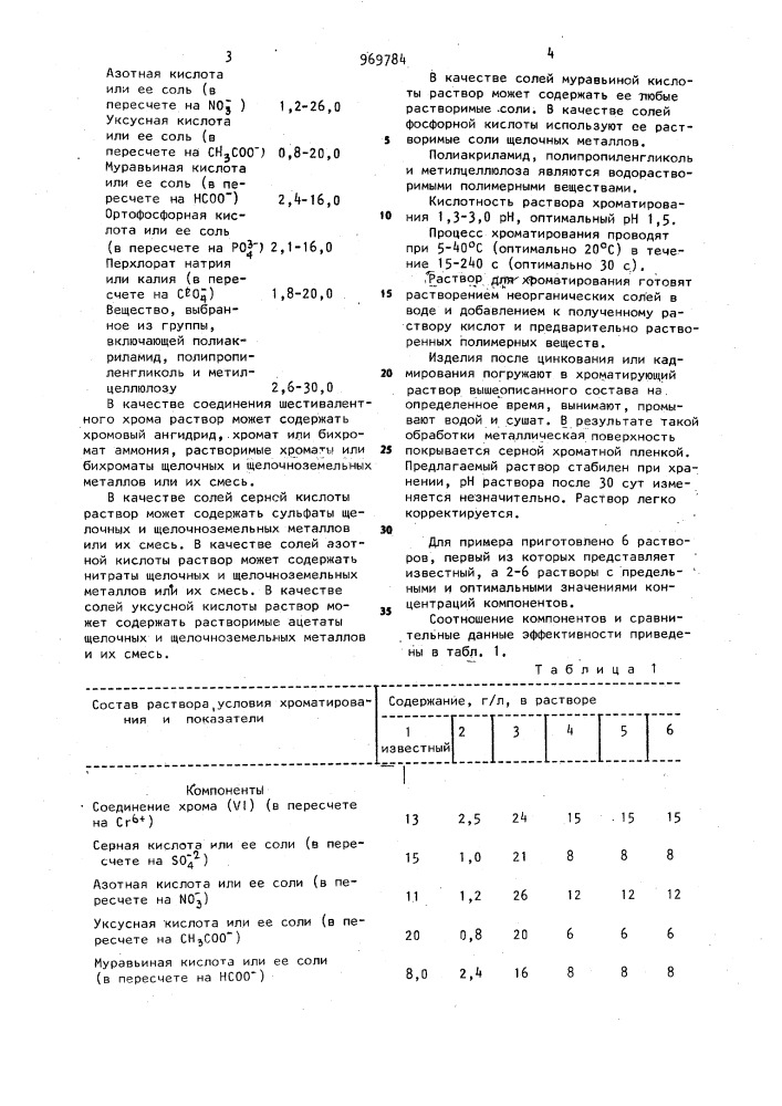 Раствор для хроматирования (патент 969784)