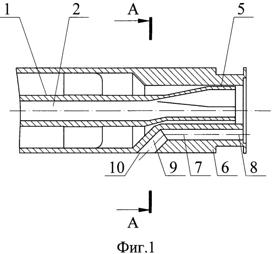 Соосно-струйная форсунка (патент 2490504)