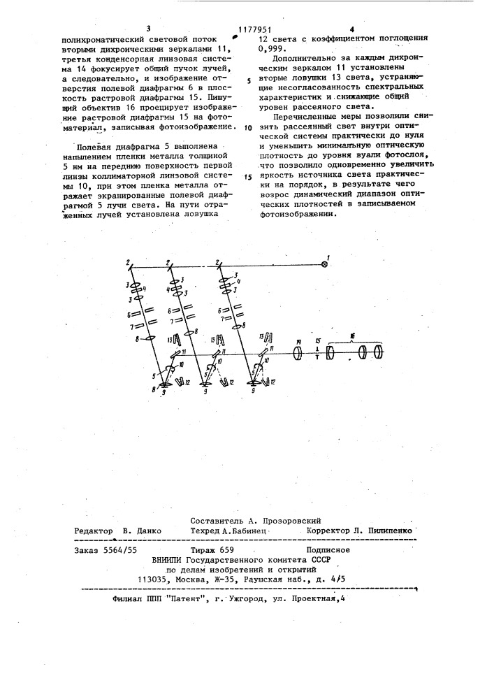 Светомодулирующее устройство для оптической записи фотоизображений (патент 1177951)