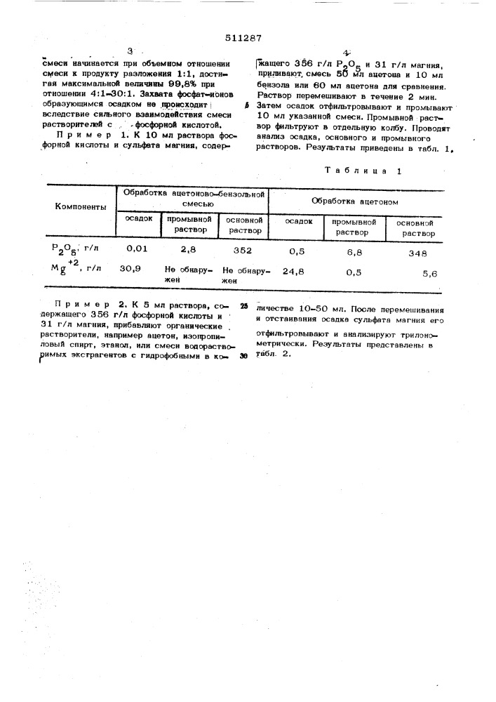 Способ получения фосфорной кислоты (патент 511287)