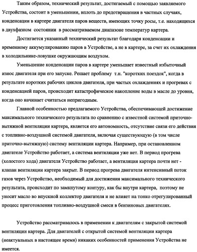 Устройство для уменьшения конденсации паров в картере двигателя внутреннего сгорания (патент 2482294)