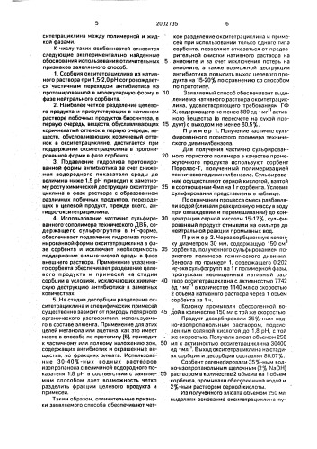 Способ выделения окситетрациклина из водного раствора (патент 2002735)