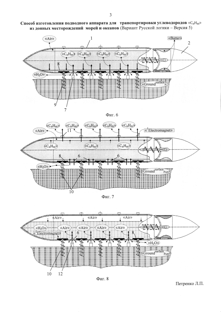 Способ изготовления подводного аппарата для транспортировки углеводородов "cnhm" из донных месторождений морей и океанов (вариант русской логики - версия 5) (патент 2600266)