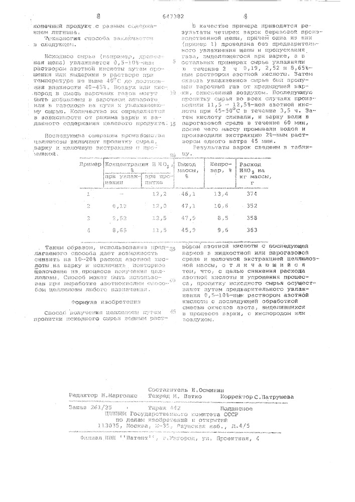 Способ варки целлюлозы (патент 647382)