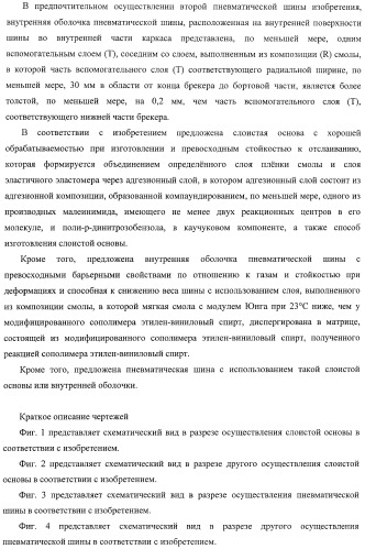 Слоистая основа и способ ее изготовления, а также внутренняя оболочка пневматической шины и пневматическая шина (патент 2406617)