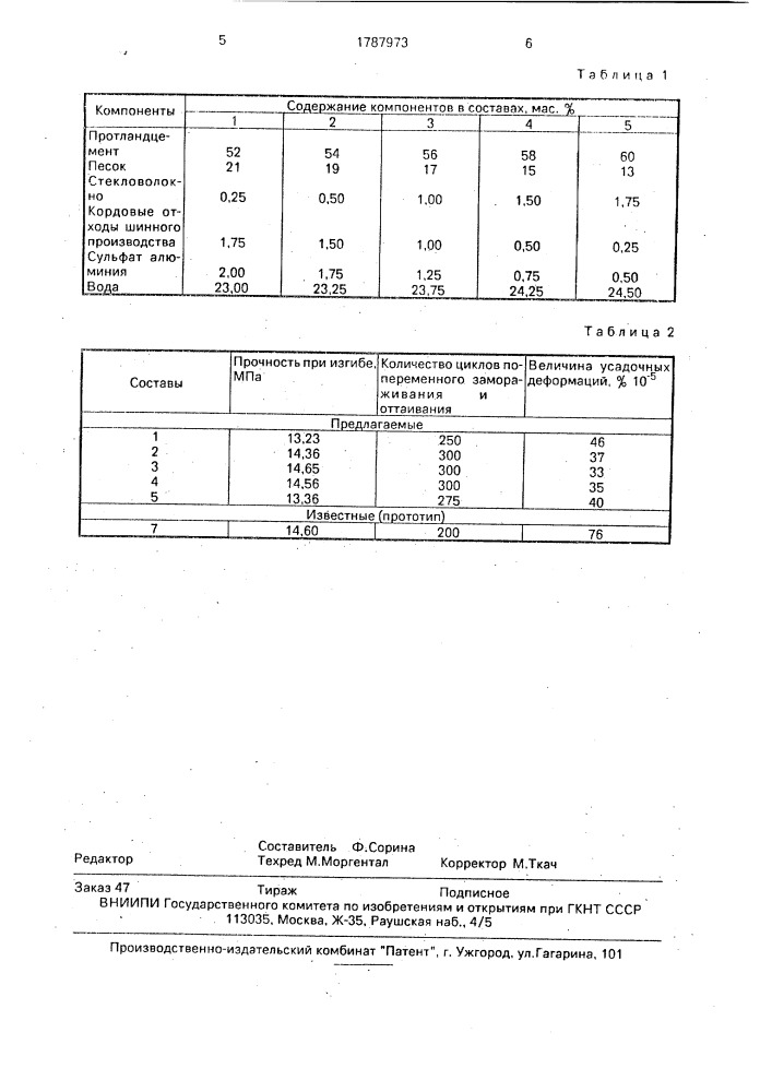 Бетонная смесь (патент 1787973)