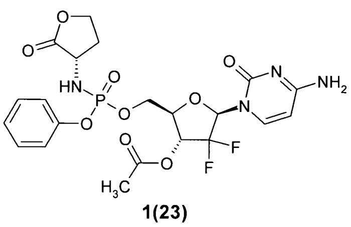 Замещенные (2r,3r,5r)-3-гидрокси-(5-пиримидин-1-ил)тетрагидрофуран-2-илметил арил фосфорамидаты (патент 2553996)