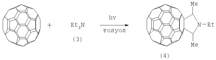 Способ получения 8-этил-6,7-фуллеро[60]-3-окса-8-азабицикло[3.2.1]октана (патент 2315047)