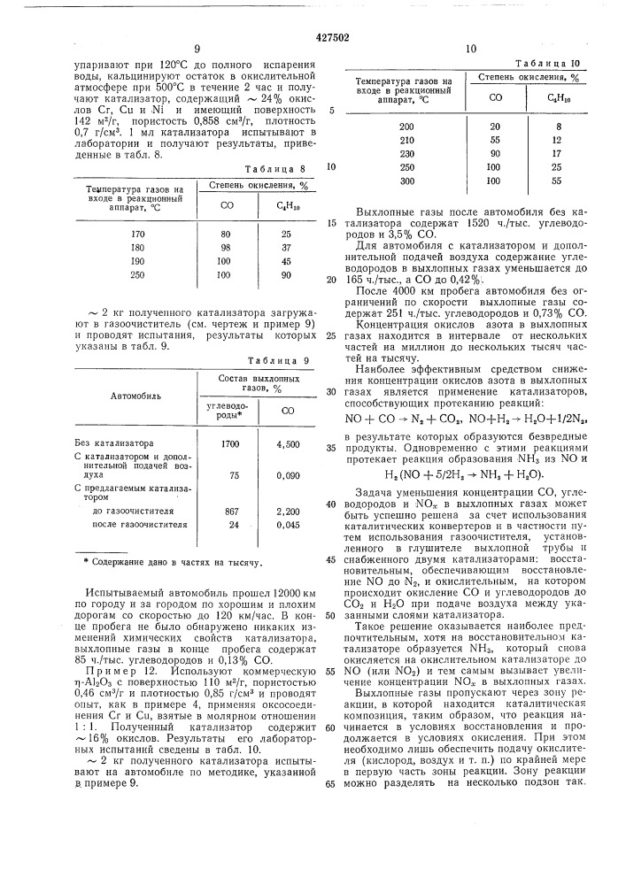 Способ очистки газа (патент 427502)