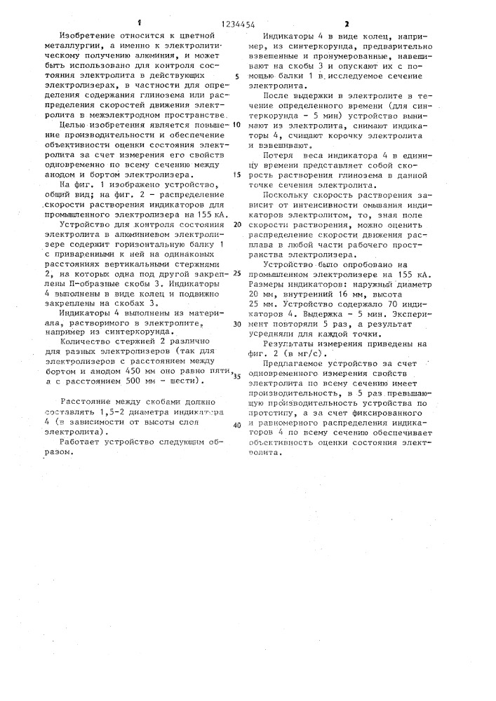 Устройство для контроля состояния электролита в алюминиевом электролизере (патент 1234454)