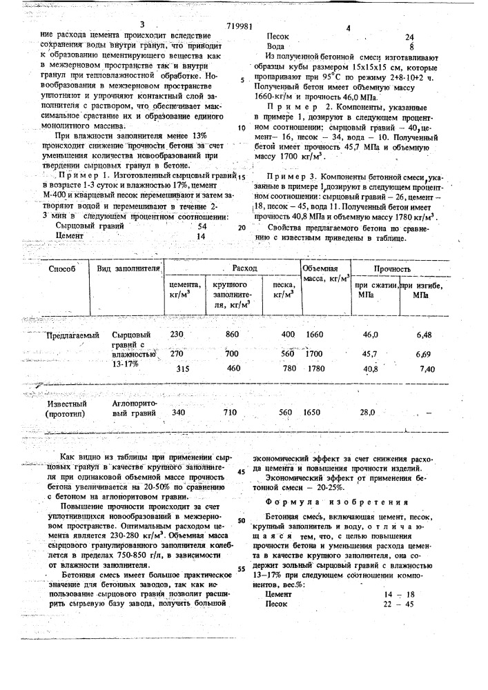 Бетонная смесь (патент 719981)