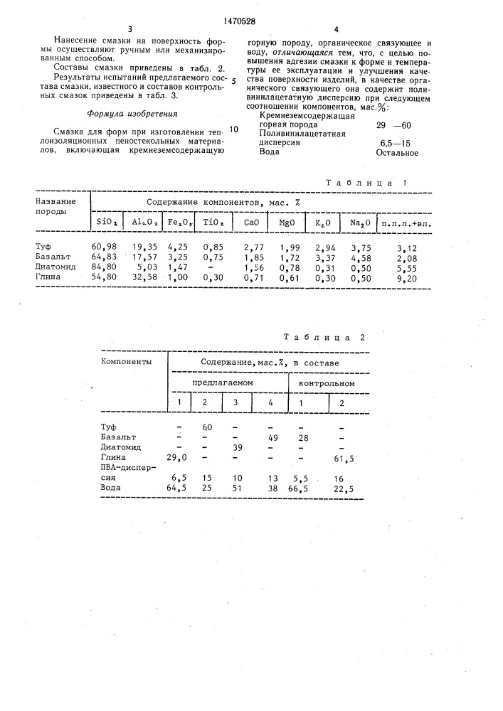 Смазка для форм (патент 1470528)