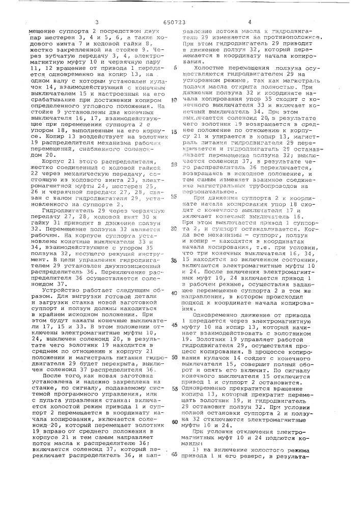 Устройство для обработки криволинейных поверхностей (патент 650723)