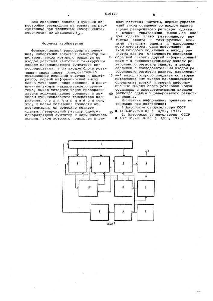 Функциональный генератор напряжения (патент 610129)