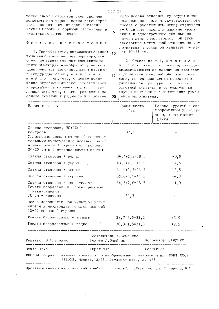 Способ посева (патент 1567132)