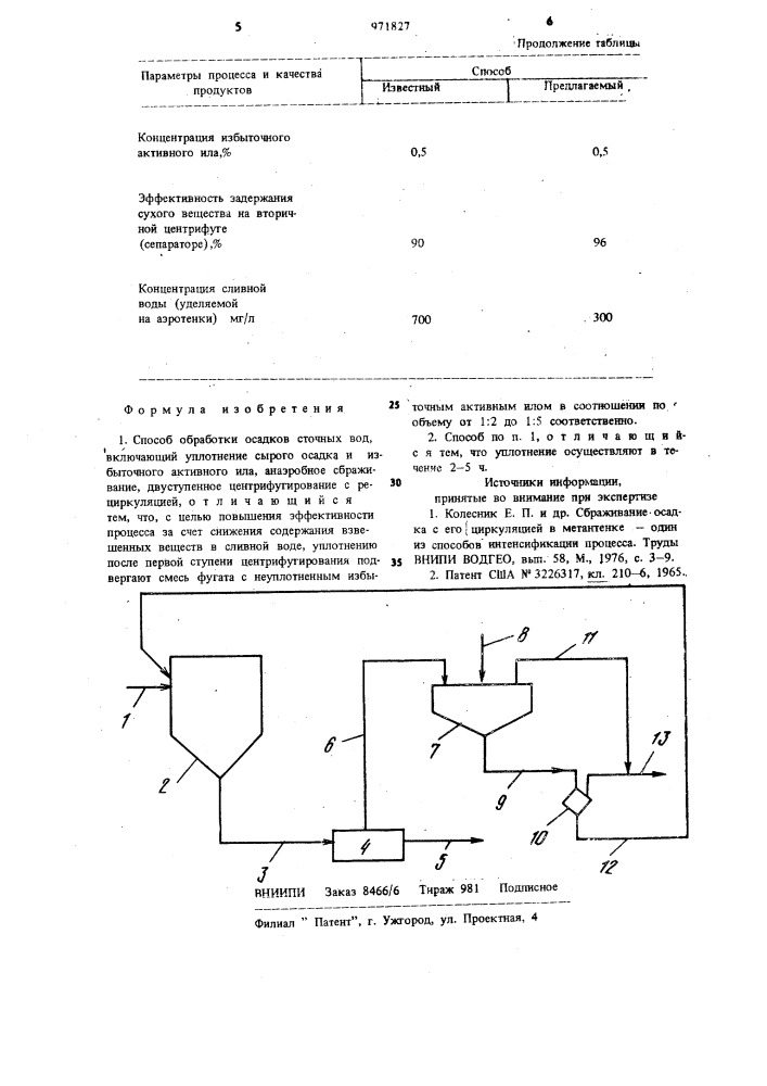 Способ обработки осадков сточных вод (патент 971827)