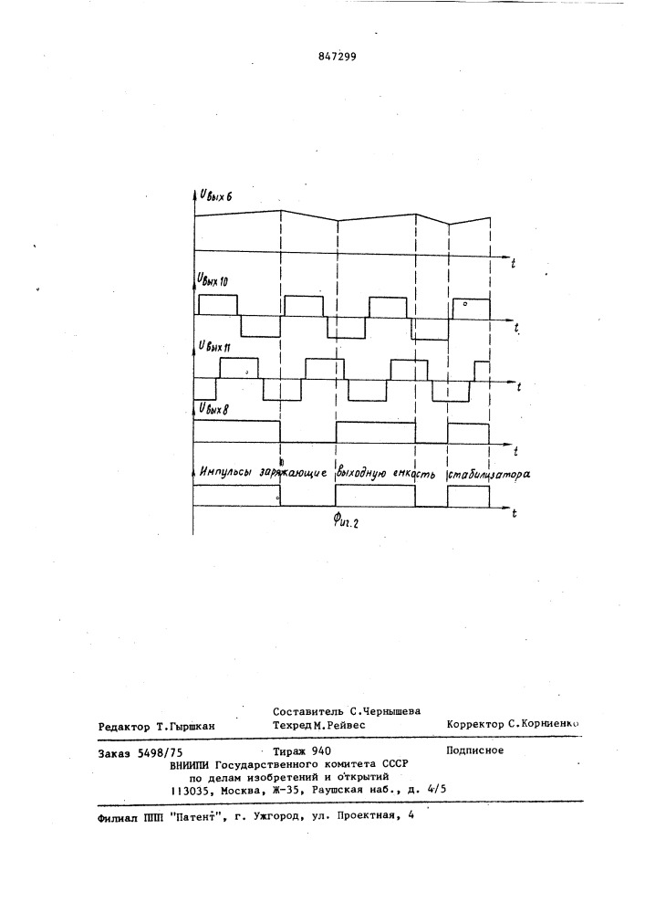 Релейно-импульсный стабилизаторпостоянного напряжения (патент 847299)