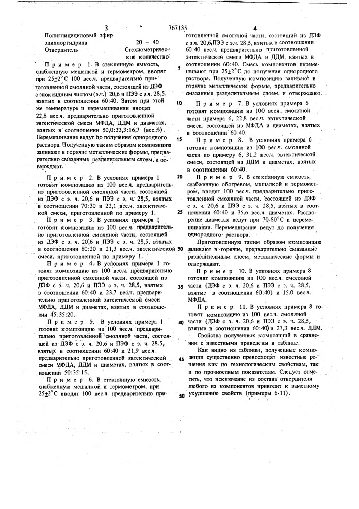 Эпоксидная композиция (патент 767135)