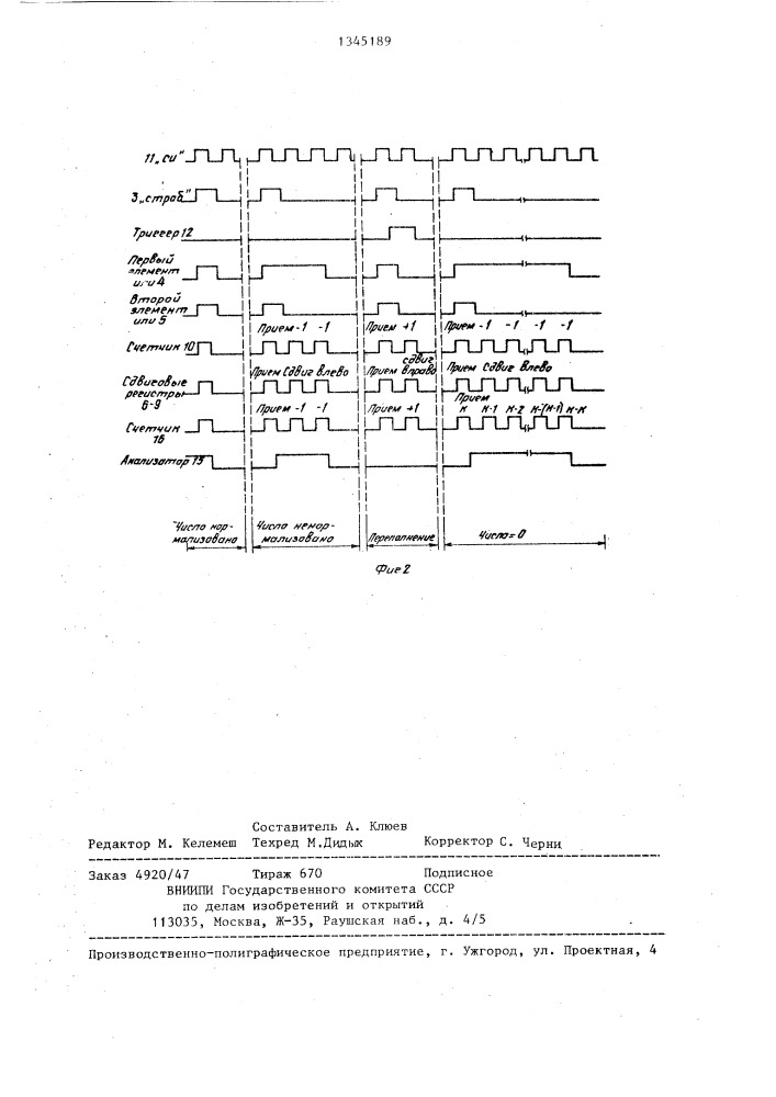 Устройство для нормализации чисел (патент 1345189)