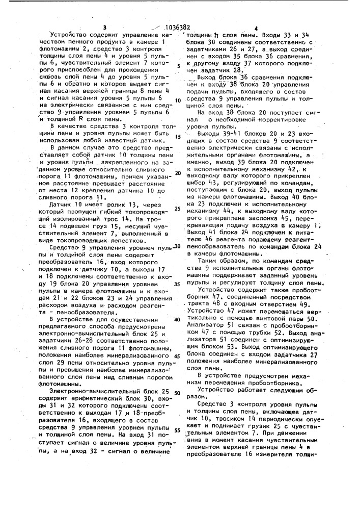 Способ управления качеством пенного продукта и устройство для его осуществления (патент 1036382)