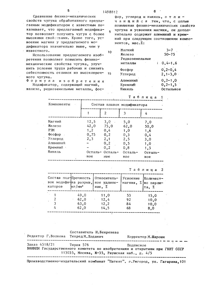 Модификатор (патент 1498812)