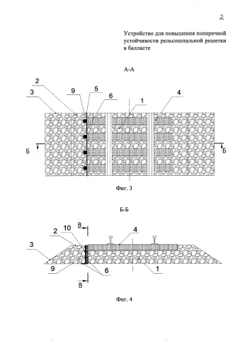 Устройство для повышения поперечной устойчивости рельсошпальной решетки в балласте (патент 2585121)