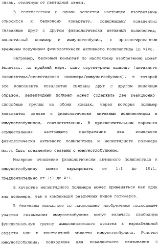 Физиологически активный полипептидный конъюгат, обладающий пролонгированным периодом полувыведения in vivo (патент 2312868)