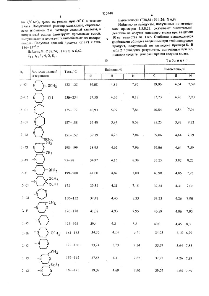 Способ получения производных 1,4-бензолдисульфамида (патент 515448)