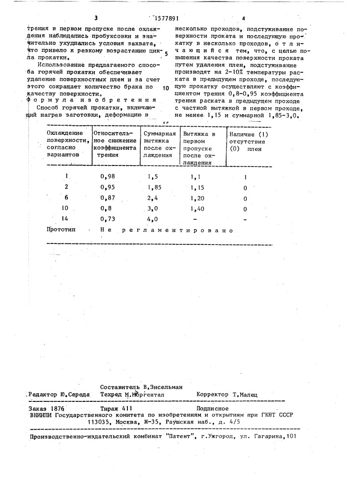 Способ горячей прокатки (патент 1577891)