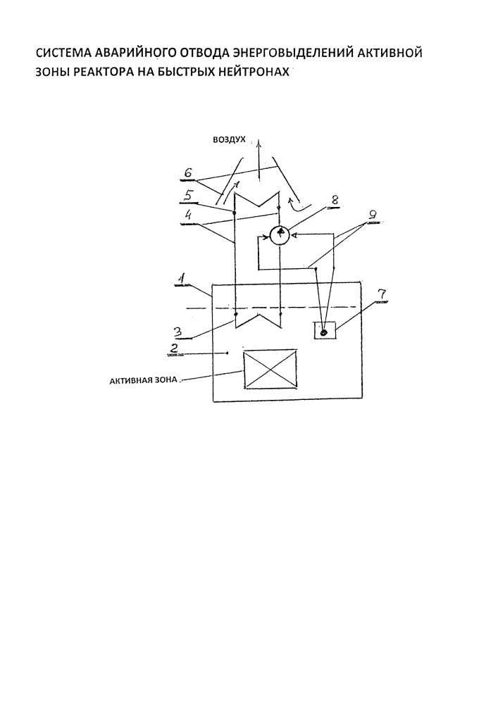 Система аварийного отвода энерговыделений активной зоны реактора на быстрых нейтронах (патент 2622408)