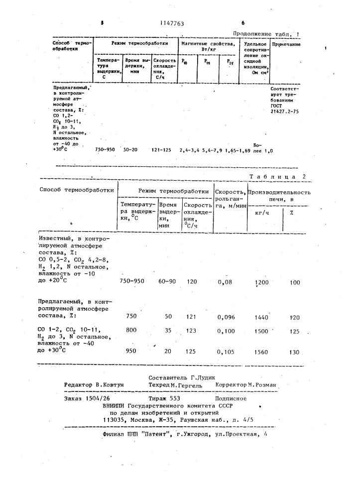 Способ термической обработки магнитопроводов из малоуглеродистой стали (патент 1147763)