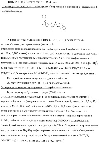 3,4-замещенные производные пирролидина для лечения гипертензии (патент 2419606)