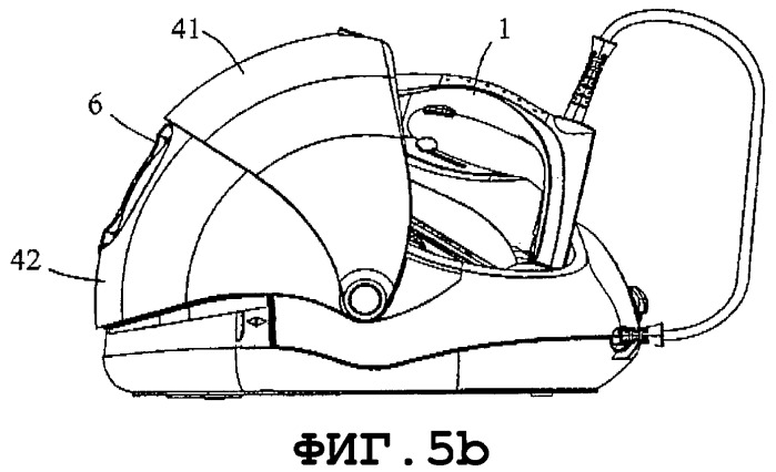 Гладильное устройство, включающее в себя утюг и переносное основание, снабженное откидным защитным кожухом (патент 2373310)