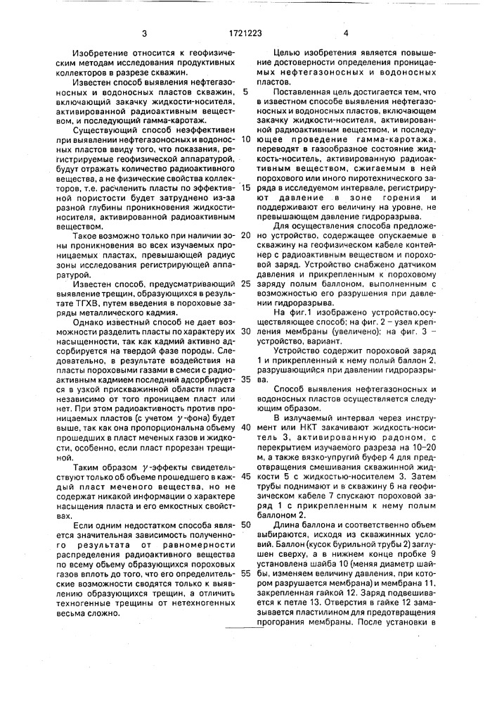 Способ выявления нефтегазоносных и водоносных пластов и устройство для его осуществления (патент 1721223)