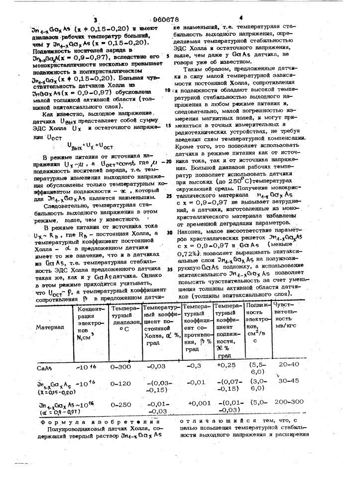 Полупроводниковый датчик холла (патент 960678)