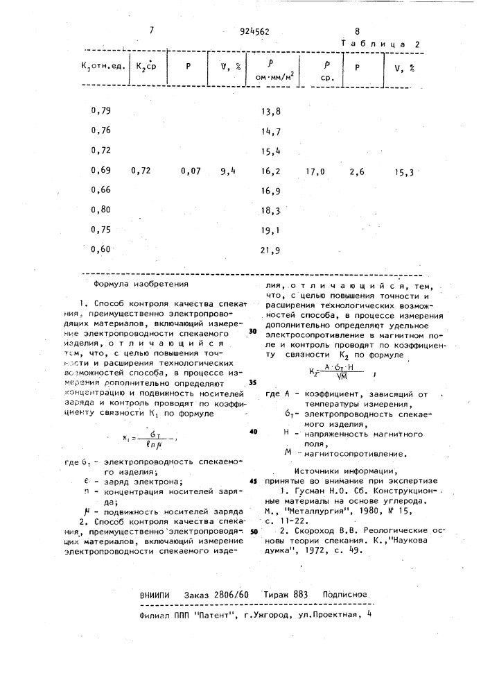 Способ контроля качества спекания (его варианты) (патент 924562)