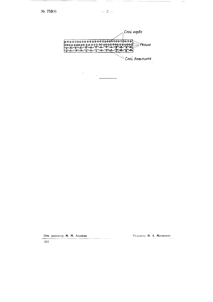 Транспортерная лента, приводной ремень и т.п. (патент 75306)