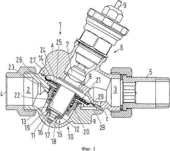 Клапанное устройство для системы отопления (патент 2335792)