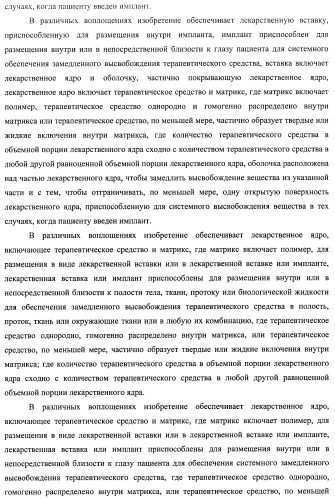Лекарственные ядра для замедленного высвобождения терапевтических средств (патент 2478366)
