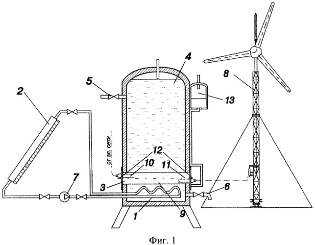Гелиоветровой водонагреватель (патент 2309339)
