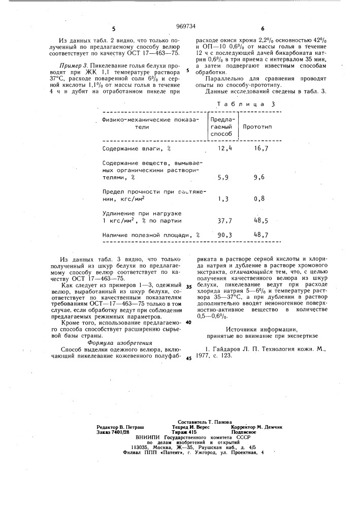 Способ выделки одежного велюра (патент 969734)