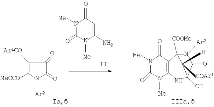 Метил 11-арил-12-ароил-9-гидрокси-4,6-диметил-3,5,10-триоксо-4,6,8,11-тетраазатрицикло[7.2.1.02,7]додец-2(7)-ен-1-карбоксилаты и способ их получения (патент 2383549)