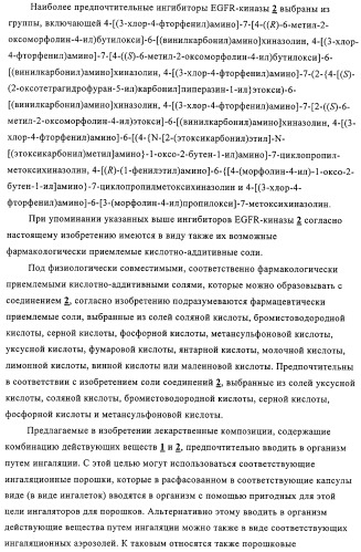 Новые лекарственные композиции на основе новых антихолинергических средств и ингибиторов egfr-киназы (патент 2317828)