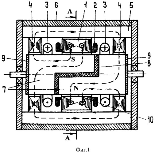 Синхронный микродвигатель с электромагнитным униполярным возбуждением (патент 2516286)