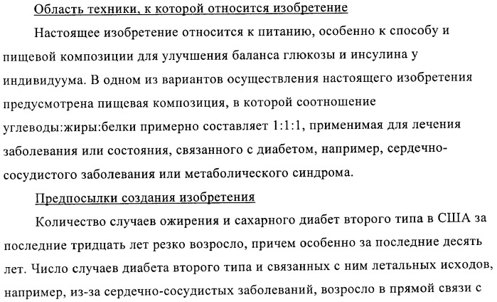 Способ и композиция для улучшения с помощью питания регуляции глюкозы и действия инсулина (патент 2421076)