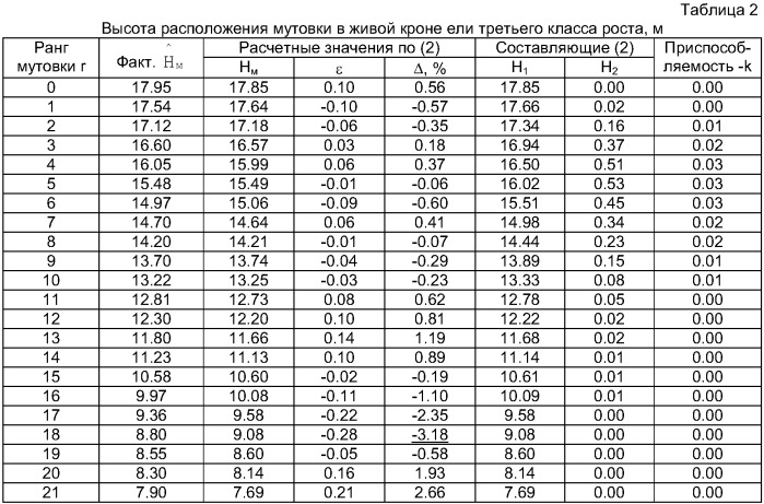 Способ анализа ствола и кроны дерева ели (патент 2376749)