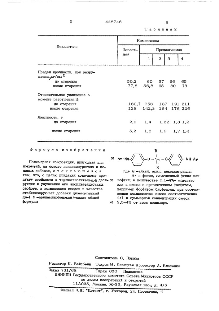 Полимерная композиция (патент 448746)