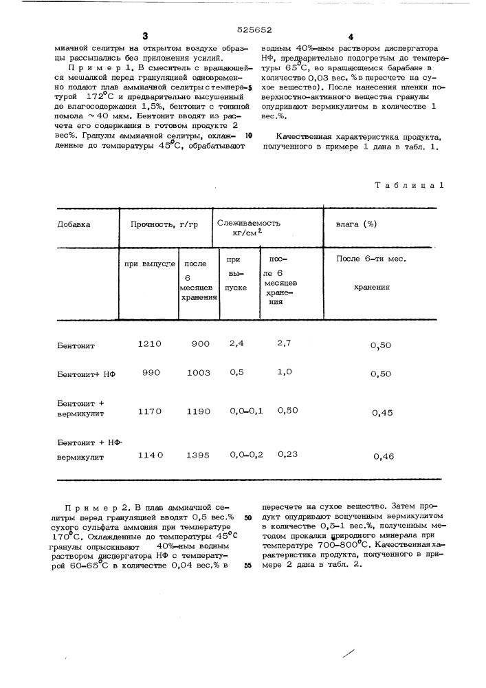 Способ получения гранулированной аммиачной селитры (патент 525652)