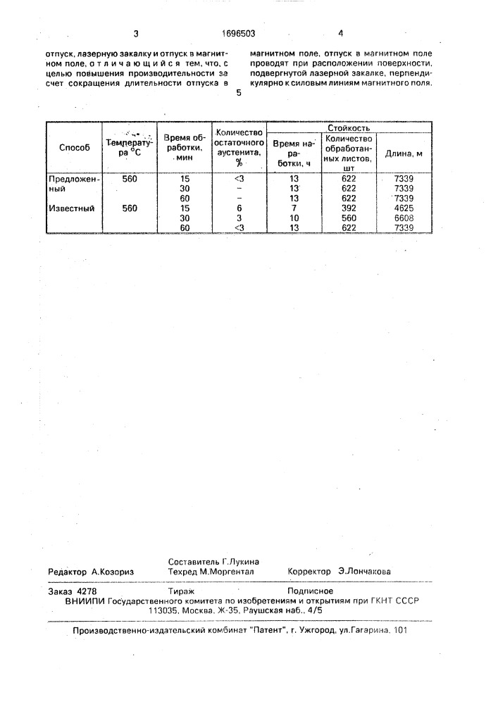 Способ термообработки быстрорежущей стали (патент 1696503)